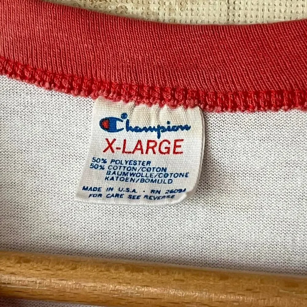 80s Distressed Champion Ringer Tee | Winston Salem State HBCU NYSP | XL - Picture 2 of 16